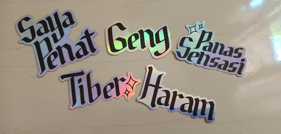 Melayu Gothik holographic stickers Melayu Gothik holographic stickers