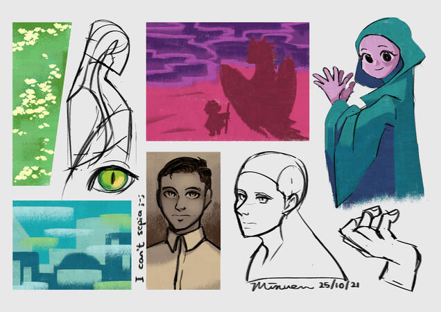 Digital charcoal sketches