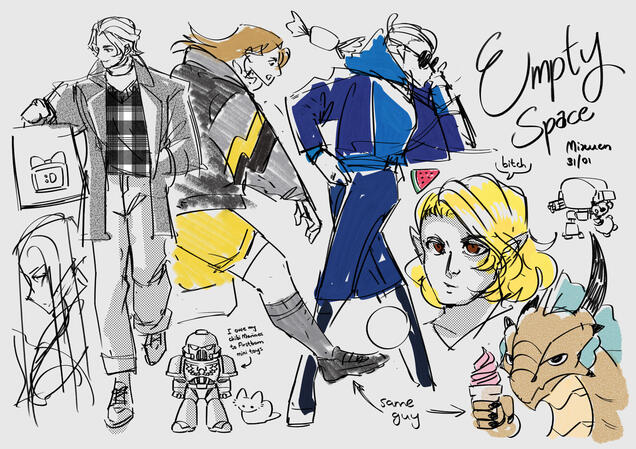 Empty space sketches